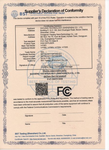Porcellana Haojing Technology (Shenzhen) Co., Ltd Certificazioni